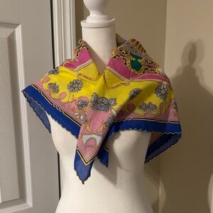 Aratta Pink and Yellow Floral Scarf